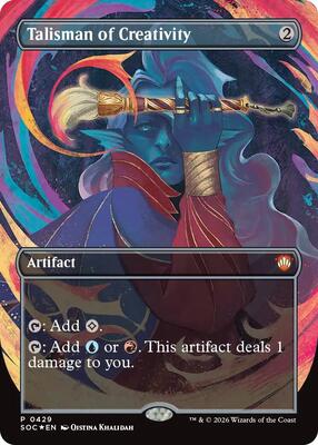Magic: The Gathering,Commander: Secrets of Strixhaven,Talisman of Creativity (Borderless) - 429,Foil,Promo,Near Mint