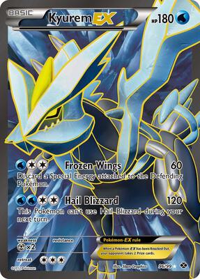 Pokemon,Next Destinies,Kyurem EX (96 Full Art) - 96/99,Holofoil,Ultra Rare,Heavily Played