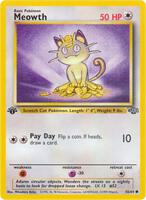 Pokemon,Jungle,Meowth - 56/64,1st Edition,Common,Moderately Played