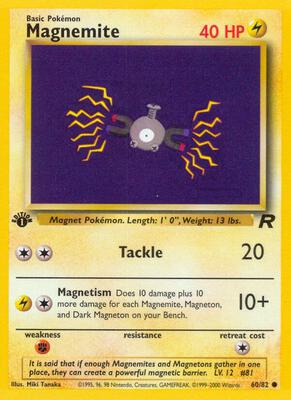 Pokemon,Team Rocket,Magnemite - 60/82,1st Edition,Common,Lightly Played