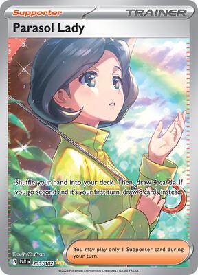 Pokemon,SV04: Paradox Rift,Parasol Lady - 255/182,Holofoil,Special Illustration Rare,Lightly Played