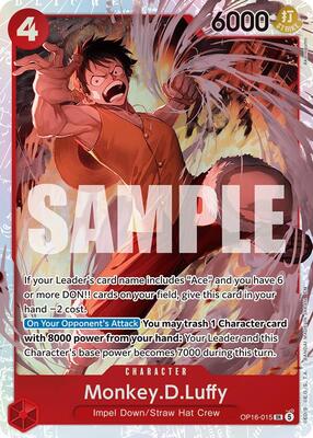 One Piece Card Game,The Time of Battle,Monkey.D.Luffy - OP16-015,Foil,Super Rare,Near Mint