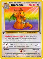 Pokemon,Fossil,Dragonite (19) - 19/62,1st Edition,Rare,Near Mint