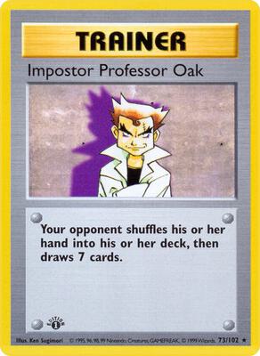 Pokemon,Base Set (Shadowless),Impostor Professor Oak - 073/102,Unlimited,Rare,Moderately Played