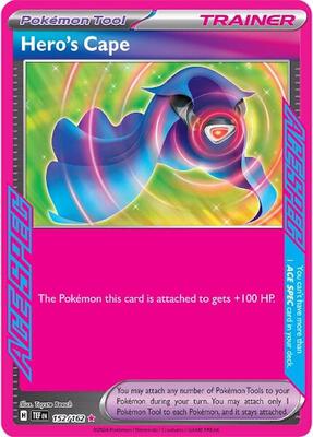 Pokemon,SV05: Temporal Forces,Hero's Cape - 152/162,Holofoil,ACE SPEC Rare,Lightly Played