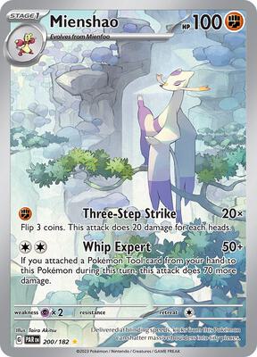 Pokemon,SV04: Paradox Rift,Mienshao - 200/182,Holofoil,Illustration Rare,Near Mint