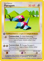 Pokemon,Base Set (Shadowless),Porygon - 039/102,1st Edition,Uncommon,Moderately Played