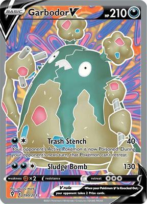 Pokemon,SWSH07: Evolving Skies,Garbodor V (Full Art) - 190/203,Holofoil,Ultra Rare,Near Mint