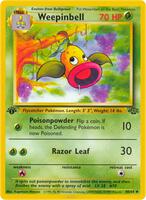 Pokemon,Jungle,Weepinbell - 48/64,1st Edition,Uncommon,Heavily Played