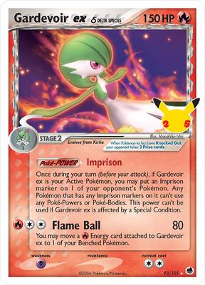 Pokemon,Celebrations: Classic Collection,Gardevoir ex (Delta Species) - 93/101,Holofoil,Classic Collection,Near Mint