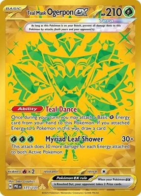 Pokemon,SV: Prismatic Evolutions,Teal Mask Ogerpon ex - 177/131,Holofoil,Hyper Rare,Moderately Played