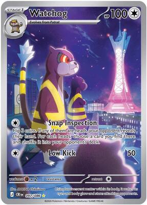 Pokemon,ME04: Chaos Rising,Watchog - 097/086,Holofoil,Illustration Rare,Near Mint