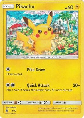 Pokemon,McDonald's Promos 2018,Pikachu - 4/12 - 004/012,Holofoil,Promo,Damaged