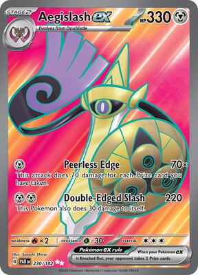 Pokemon,SV04: Paradox Rift,Aegislash ex - 230/182,Holofoil,Ultra Rare,Lightly Played