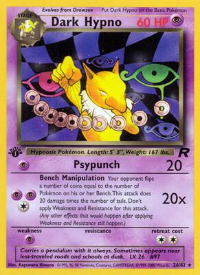 Pokemon,Team Rocket,Dark Hypno (26) - 26/82,Unlimited,Rare,Heavily Played