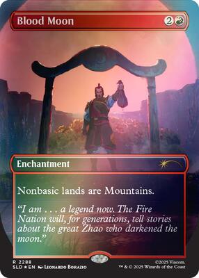 Magic: The Gathering,Secret Lair Drop Series,Blood Moon (Rainbow Foil) - 2288,Foil,Rare,Lightly Played