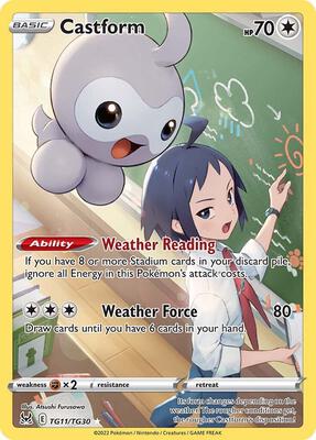 Pokemon,SWSH11: Lost Origin Trainer Gallery,Castform - TG11/TG30,Holofoil,Ultra Rare,Lightly Played