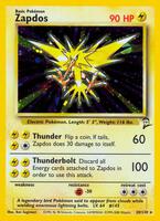 Pokemon,Base Set 2,Zapdos - 020/130,Holofoil,Holo Rare,Moderately Played