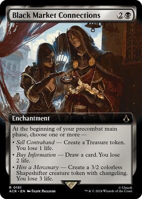 Magic: The Gathering,Universes Beyond: Assassin's Creed,Black Market Connections (Extended Art) - 161,Normal,Rare,Lightly Played