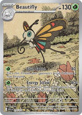 Pokemon,ME: Ascended Heroes,Beautifly - 219/217,Holofoil,Illustration Rare,Lightly Played
