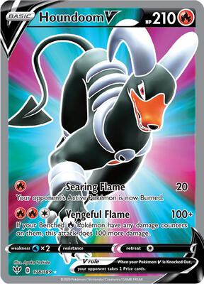 Pokemon,SWSH03: Darkness Ablaze,Houndoom V (Full Art) - 178/189,Holofoil,Ultra Rare,Near Mint
