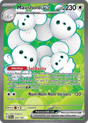 Pokemon,SV04: Paradox Rift,Maushold ex - 233/182,Holofoil,Ultra Rare,Lightly Played
