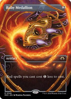 Magic: The Gathering,Modern Horizons 3,Ruby Medallion (Borderless) - 348,Foil,Rare,Lightly Played