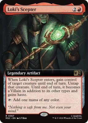 Magic: The Gathering,Commander: Marvel Super Heroes,Loki's Scepter (Extended Art) - 367,Normal,Rare,Near Mint