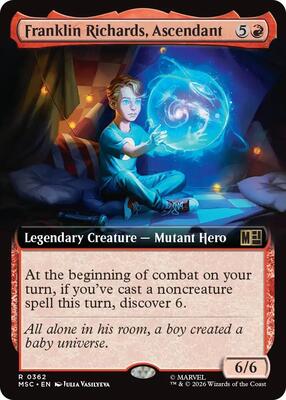 Magic: The Gathering,Commander: Marvel Super Heroes,Franklin Richards, Ascendant (Extended Art) - 362,Normal,Rare,Near Mint