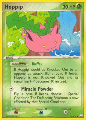 Pokemon,EX Team Rocket Returns,Hoppip - 57/109,Reverse Holofoil,Common,Damaged