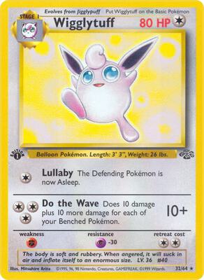 Pokemon,Jungle,Wigglytuff (32) - 32/64,Unlimited,Rare,Moderately Played