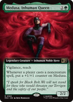 Magic: The Gathering,Commander: Marvel Super Heroes,Medusa, Inhuman Queen (Extended Art) - 383,Normal,Rare,Near Mint