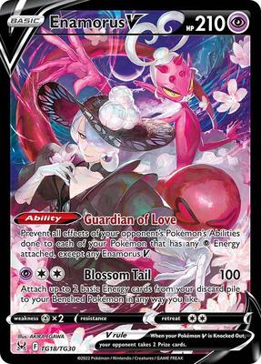 Pokemon,SWSH11: Lost Origin Trainer Gallery,Enamorus V - TG18/TG30,Holofoil,Ultra Rare,Near Mint