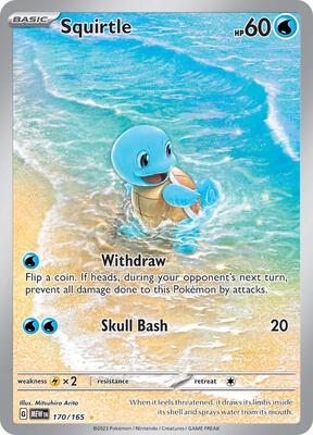 Pokemon,SV: Scarlet & Violet 151,Squirtle - 170/165,Holofoil,Illustration Rare,Near Mint