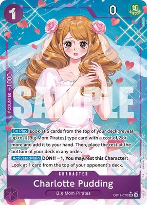 One Piece Card Game,A Fist of Divine Speed,Charlotte Pudding (Alternate Art) - OP11-070,Foil,Super Rare,Near Mint