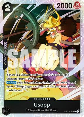 One Piece Card Game,The World's Strongest Warriors,Usopp - OP17-080,Foil,Super Rare,Near Mint