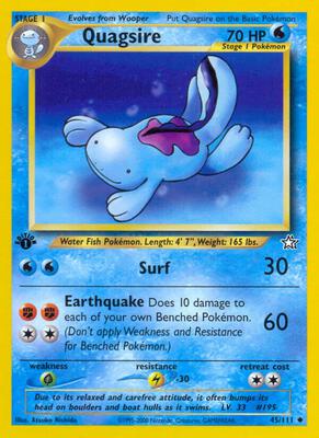 Pokemon,Neo Genesis,Quagsire - 045/111,1st Edition,Uncommon,Lightly Played