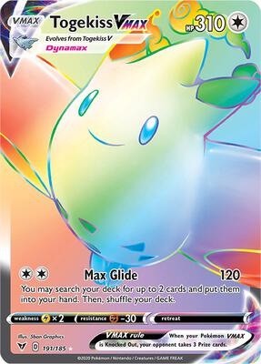 Pokemon,SWSH04: Vivid Voltage,Togekiss VMAX (Secret) - 191/185,Holofoil,Secret Rare,Near Mint