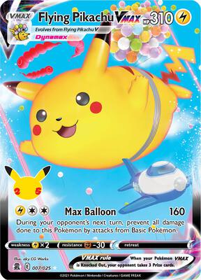 Pokemon,Celebrations,Flying Pikachu VMAX - 007/025,Holofoil,Ultra Rare,Lightly Played