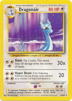 Pokemon,Base Set,Dragonair - 018/102,Normal,Rare,Moderately Played