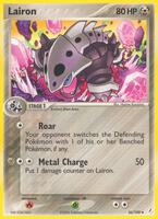 Pokemon,Crystal Guardians,Lairon - 36/100,Reverse Holofoil,Uncommon,Damaged