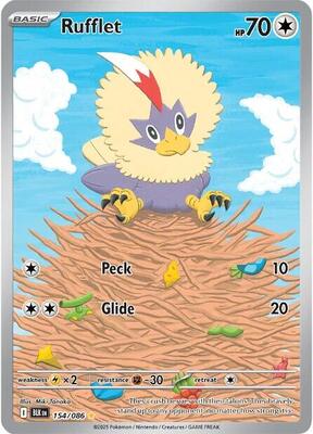 Pokemon,SV: Black Bolt,Rufflet - 154/086,Holofoil,Illustration Rare,Lightly Played
