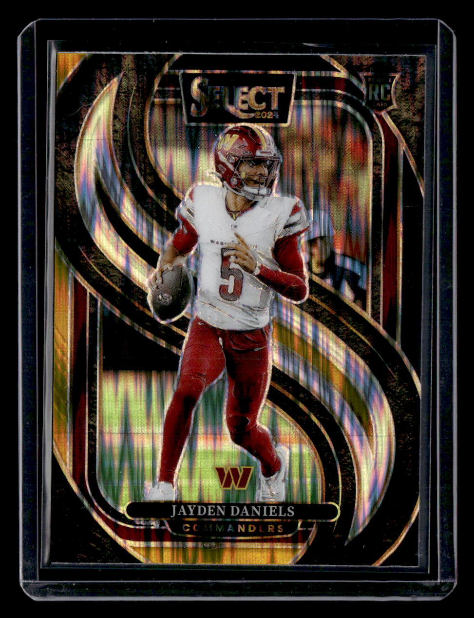 Select 2024 Panini Select,2024 Panini Select,Jayden Daniels - 112,Black & Red Prizm Shock
