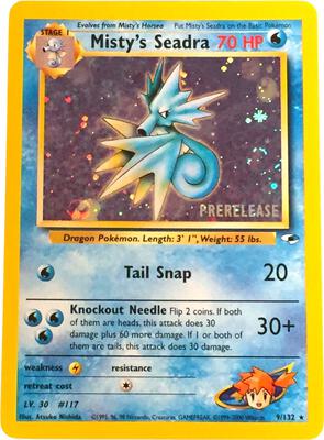 Pokemon,WoTC Promo,Misty's Seadra (Prerelease) - 009/132,Holofoil,Promo,Damaged