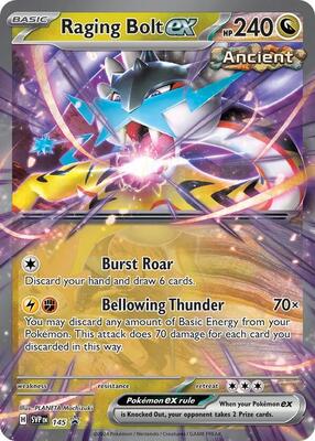 Pokemon,SV: Scarlet & Violet Promo Cards,Raging Bolt ex - 145,Holofoil,Promo,Near Mint