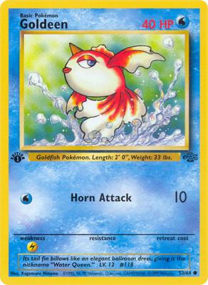 Pokemon,Jungle,Goldeen - 53/64,1st Edition,Common,Moderately Played