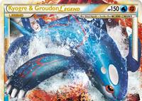 Pokemon,Undaunted,Kyogre & Groudon Legend (Top) - 87/90,Holofoil,Ultra Rare,Moderately Played