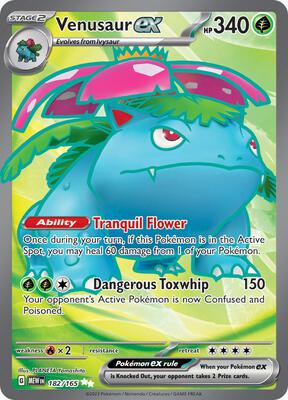 Pokemon,SV: Scarlet & Violet 151,Venusaur ex - 182/165,Holofoil,Ultra Rare,Near Mint