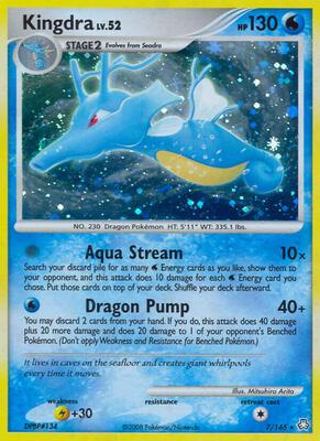 Pokemon,Legends Awakened,Kingdra - 7/146,Reverse Holofoil,Holo Rare,Damaged
