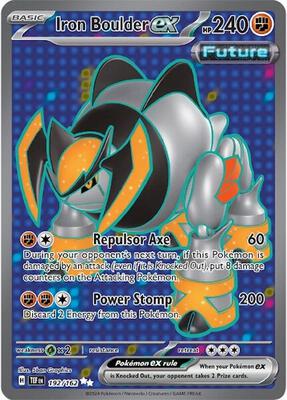 Pokemon,SV05: Temporal Forces,Iron Boulder ex - 192/162,Holofoil,Ultra Rare,Lightly Played